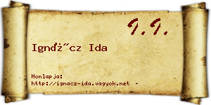 Ignácz Ida névjegykártya